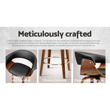 Load image into Gallery viewer, Artiss Set of 4 Bar Stools Wooden Bar Stool Swivel Kitchen Dining Chairs PU Leather Black