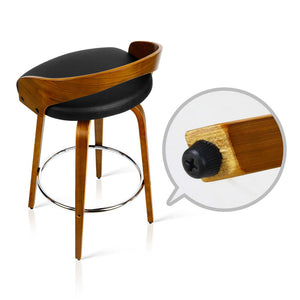 Artiss Set of 2 Wooden Bar Stools - Black