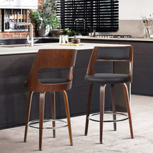 Load image into Gallery viewer, Artiss Set of 2 Wooden Bar Stools - Black