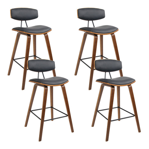 Artiss set of 4 Wooden Bar Stools Kitchen Bar Stool Dining Chair Cafe Wood Black