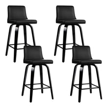 Load image into Gallery viewer, Artiss Set of 4 Felipe Wooden Bar Stools Swivel Bar Stool Kitchen Chairs Black