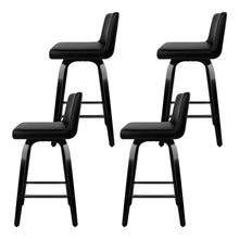 Load image into Gallery viewer, Artiss Set of 4 Felipe Wooden Bar Stools Swivel Bar Stool Kitchen Chairs Black