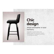 Load image into Gallery viewer, Artiss Set of 4 Felipe Wooden Bar Stools Swivel Bar Stool Kitchen Chairs Black