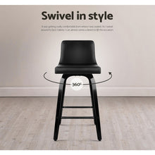 Load image into Gallery viewer, Artiss Set of 4 Felipe Wooden Bar Stools Swivel Bar Stool Kitchen Chairs Black