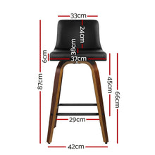 Load image into Gallery viewer, Artiss 2x Kitchen Wooden Bar Stools Swivel Bar Stool Chairs Leather Luxury Black