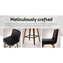 Load image into Gallery viewer, Artiss 2x Kitchen Wooden Bar Stools Swivel Bar Stool Chairs Leather Luxury Black