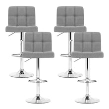 Load image into Gallery viewer, Artiss Set of 4 Fabric Bar Stools NOEL Kitchen Chairs Swivel Bar Stool Gas Lift Grey