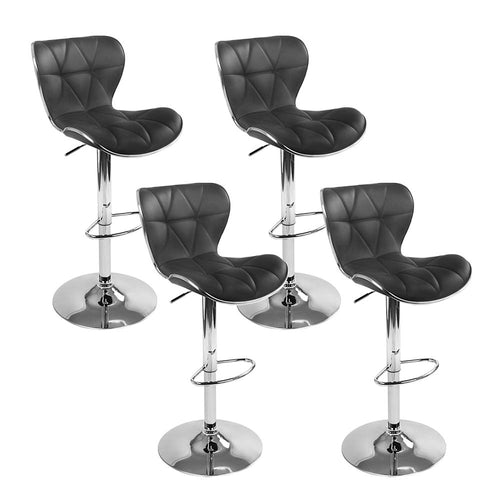 Artiss Set of 4 Bar Stools RUBY Kitchen Swivel Bar Stool PU Leather Chairs Gas Lift Black
