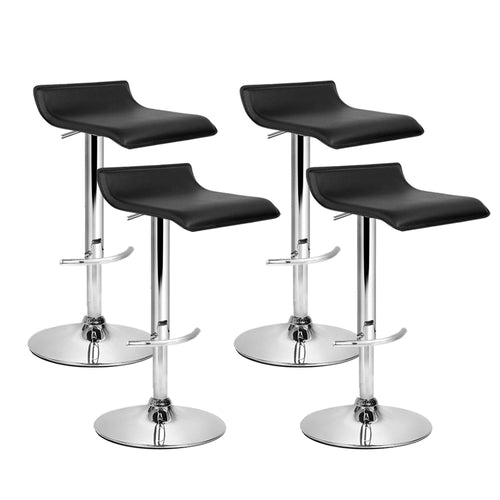 Artiss set of 4 Bar Stools SENA Kitchen Swivel Bar Stool PU Leather Chairs Gas Lift Black