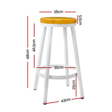 Load image into Gallery viewer, Artiss Set of 2 Wooden Stackable Bar Stools - White and Wood