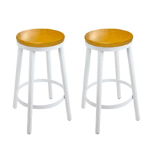 Load image into Gallery viewer, Artiss Set of 2 Wooden Stackable Bar Stools - White and Wood