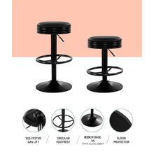 Load image into Gallery viewer, Artiss 2x Kitchen Bar Stools Gas Lift Bar Stool Chairs Swivel Barstools Black