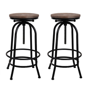 Artiss Set of 2 Kitchen Bar Stools Vintage Bar Stool Retro Rustic Industrial Chairs