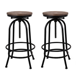 Artiss Set of 2 Kitchen Bar Stools Vintage Bar Stool Retro Rustic Industrial Chairs