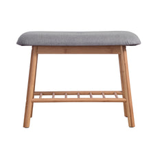 Load image into Gallery viewer, Artiss Shoe Rack Seat Bench Chair Shelf Organisers Bamboo Grey