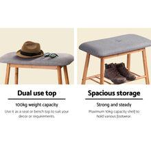 Load image into Gallery viewer, Artiss Shoe Rack Seat Bench Chair Shelf Organisers Bamboo Grey