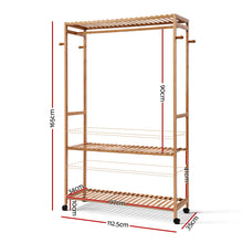 Load image into Gallery viewer, Artiss Bamboo Clothes Rack Coat Stand Garment Hanger Wardrobe Portable Airer