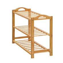 Load image into Gallery viewer, Artiss 3 Tiers Bamboo Shoe Rack Storage Organiser Wooden Shelf Stand Shelves