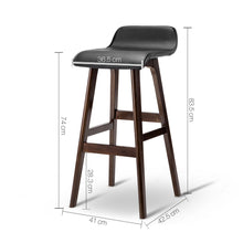 Load image into Gallery viewer, Artiss Set of 2 PU Leather and Wood Bar Stool - Black