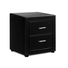 Load image into Gallery viewer, Artiss PVC Leather Bedside Table - Black