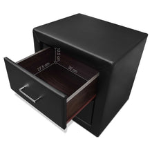 Load image into Gallery viewer, Artiss PVC Leather Bedside Table - Black