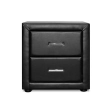 Load image into Gallery viewer, Artiss PVC Leather Bedside Table - Black