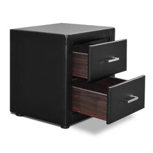 Load image into Gallery viewer, Artiss PVC Leather Bedside Table - Black