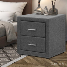 Load image into Gallery viewer, Artiss Fabric Bedside Table - Grey