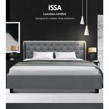 Load image into Gallery viewer, Artiss King Size Gas Lift Bed Frame Base With Storage Mattress Grey Fabric Wooden