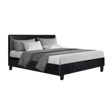 Load image into Gallery viewer, Artiss Neo Bed Frame PU Leather - Black Double