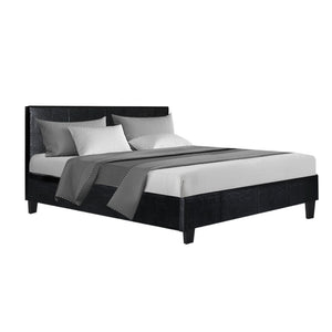 Artiss Neo Bed Frame PU Leather - Black Double