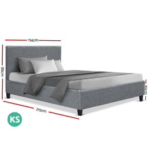 Load image into Gallery viewer, Artiss King Single Size Bed Frame Base Mattress Platform Fabric Wooden Grey NEO