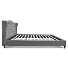 Load image into Gallery viewer, Artiss Double Size Wooden Upholstered Bed Frame Headborad - Grey