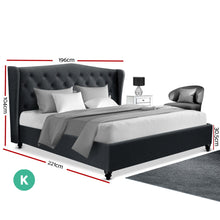 Load image into Gallery viewer, Artiss King Size Bed Frame Base Mattress Platform Fabric Wooden Charcoal PIER