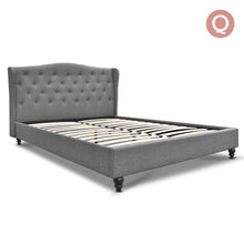 Load image into Gallery viewer, Artiss Queen Size Wooden Upholstered Bed Frame Headborad - Grey
