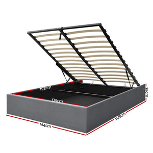 Artiss Double Full Size Gas Lift Bed Frame Base With Storage Platform Fabric