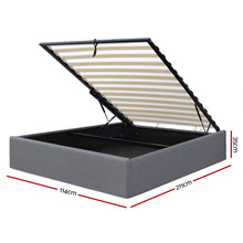 Load image into Gallery viewer, Artiss King Single Size Gas Lift Bed Frame Base With Storage Platform Fabric