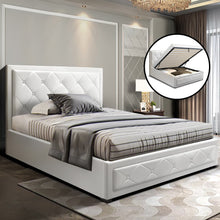 Load image into Gallery viewer, Artiss TIYO King Single Size Gas Lift Bed Frame Base With Storage Mattress White Leather