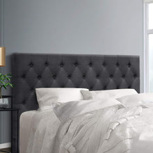 Load image into Gallery viewer, King Size Bed Head Headboard Bedhead Fabric Frame Base CAPPI Charcoal