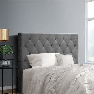 King Single Size Bed Head Headboard Bedhead Fabric Frame Base CAPPI Grey