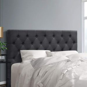 Queen Size Bed Head Headboard Bedhead Fabric Frame Base CAPPI Charcoal