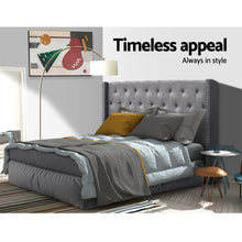 Load image into Gallery viewer, King Size Bed Head Headboard Bedhead Fabric Frame Base Grey LUCA