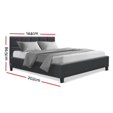 Load image into Gallery viewer, Bed Frame Double Size Base Mattress Platform Fabric Wooden Charcoal TINO