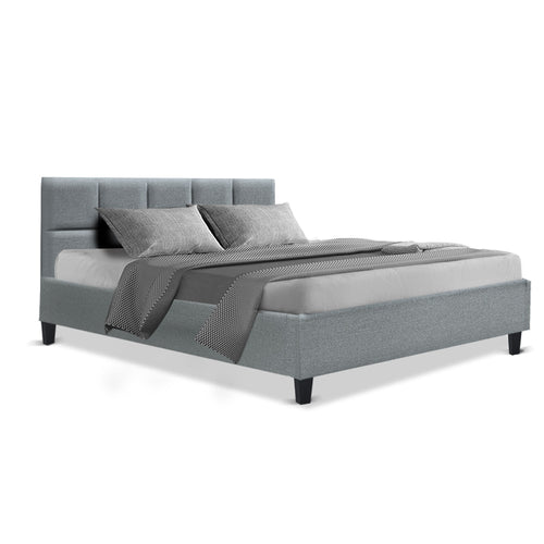 Artiss Bed Frame Queen Size Base Mattress Platform Fabric Wooden Charcoal