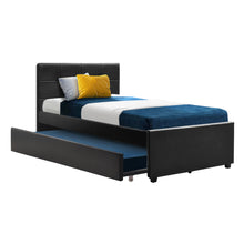 Load image into Gallery viewer, Trundle Bed Frame Wooden Bed King Single Size Base Daybed Mattress Wood Leather