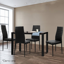 Load image into Gallery viewer, Artiss Astra 5-Piece Dining Table and Chairs Sets - Black