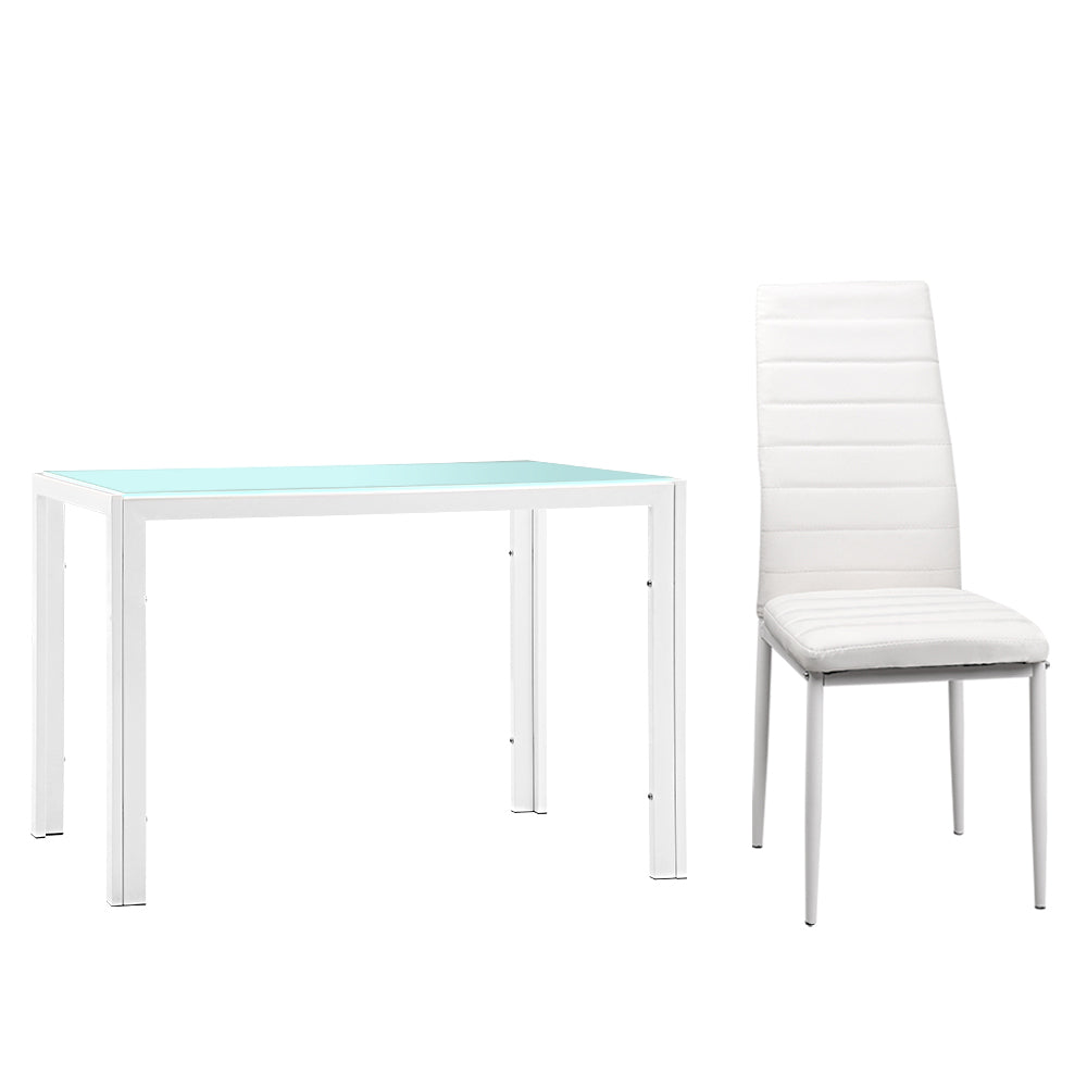Artiss 5 Piece Dining Table Set - White