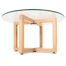 Load image into Gallery viewer, Artiss Tempered Glass Round Coffee Table - Beige