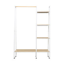 Load image into Gallery viewer, Closet Storage Rack Clothes Hanger Shelf Garment Rail Stand Wardrobe Organiser White