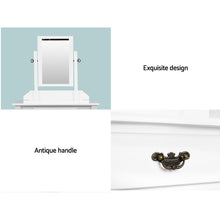 Load image into Gallery viewer, Artiss Dressing Table Stool Set Makeup Mirror Jewellery Cabinet Drawer Organizer